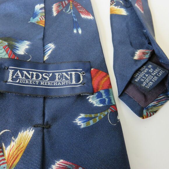 Lands' End Fishing Lures Handsewn Silk Men's Tie - Picture 6 of 7